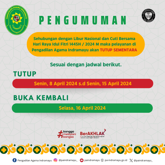 PENGUMUMAN IDUL FITRI